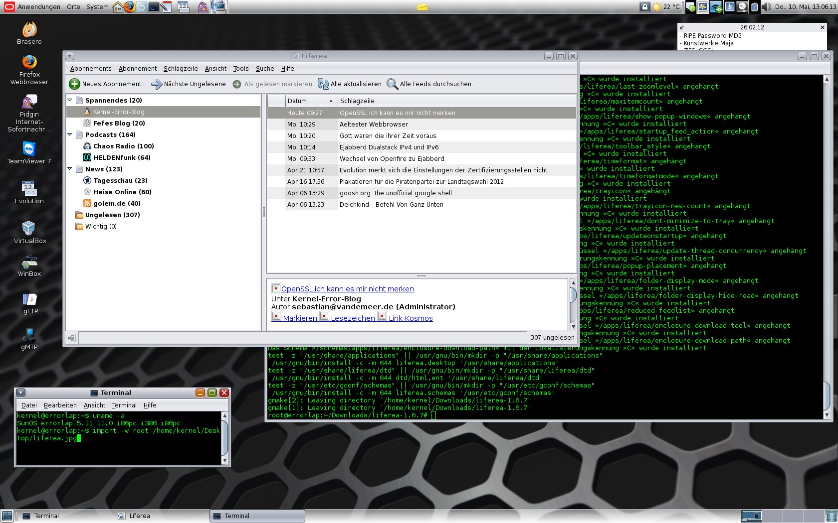 Liferea auf Solaris 11 Opensolaris Liferea auf Solaris 11 Opensolaris