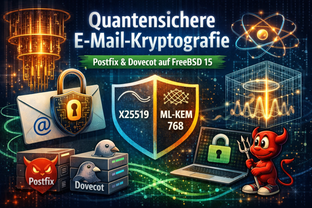 Visualisierung hybrider Post-Quantum-TLS-Verschlüsselung für E-Mail mit X25519MLKEM768 (ML-KEM-768 + X25519) auf Postfix und Dovecot unter FreeBSD 15