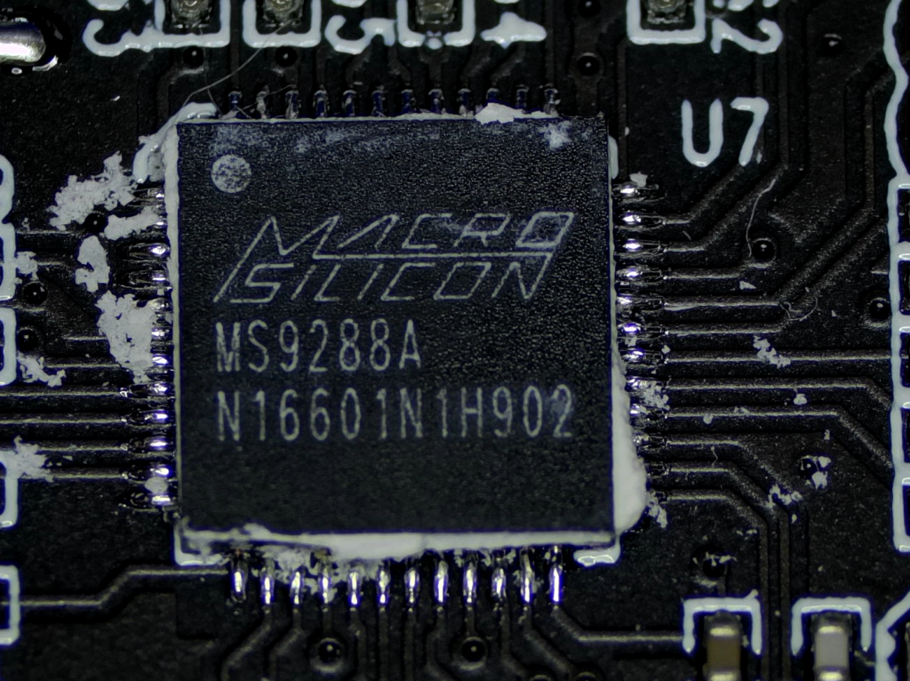 Mikroskop-Makro des MacroSilicon MS9288A, des analogen VGA-Empfängers mit PLL und ADC