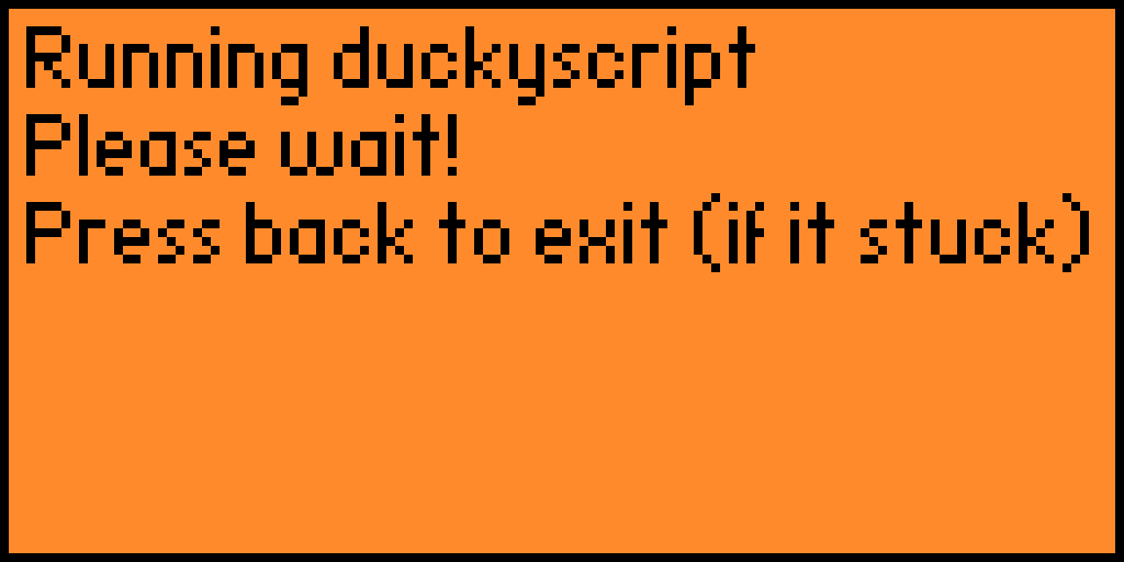 Bildschirm des Flipper-Mouse-Jackers mit der Meldung Running duckyscript während des Injection-Versuchs.